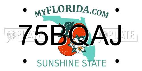 75BQAJ Florida License Plate
