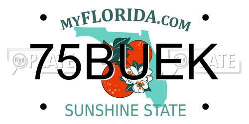 75BUEK Florida License Plate