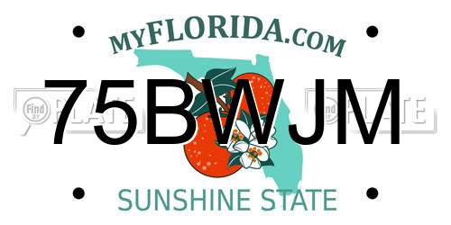 75BWJM Florida License Plate