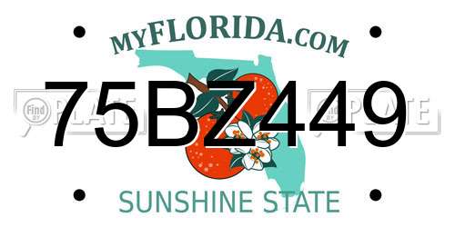 75BZ449 Florida License Plate