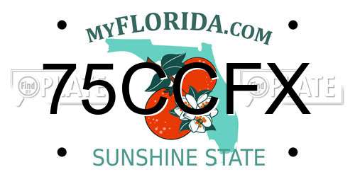 75CCFX Florida License Plate