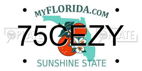 75CEZY Florida License Plate