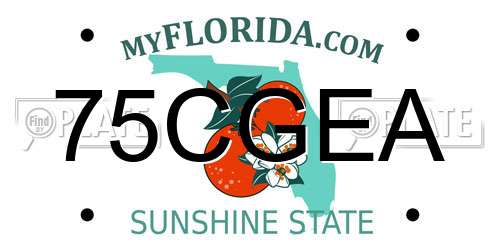 75CGEA Florida License Plate