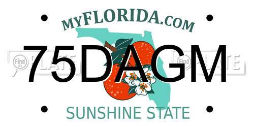 75DAGM Florida License Plate