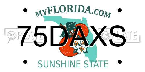75DAXS Florida License Plate