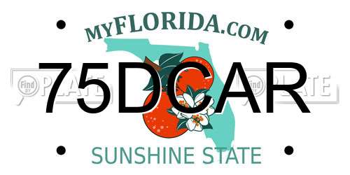 75DCAR Florida License Plate