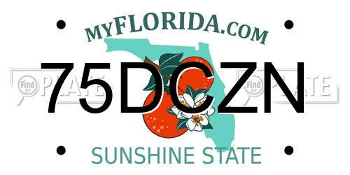 75DCZN Florida License Plate