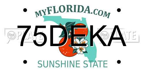 75DEKA Florida License Plate