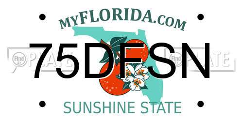 75DFSN Florida License Plate