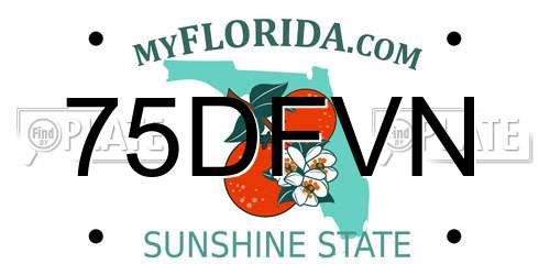 75DFVN Florida License Plate