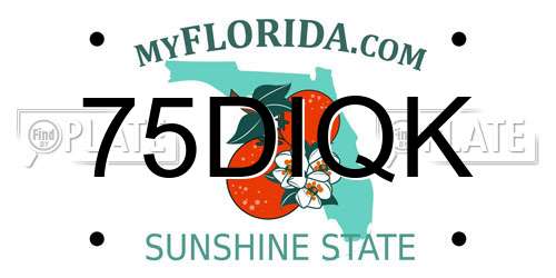 75DIQK Florida License Plate