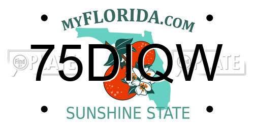 75DIQW Florida License Plate