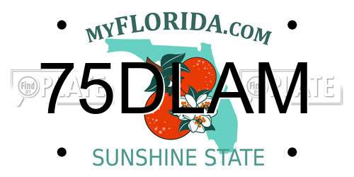 75DLAM Florida License Plate