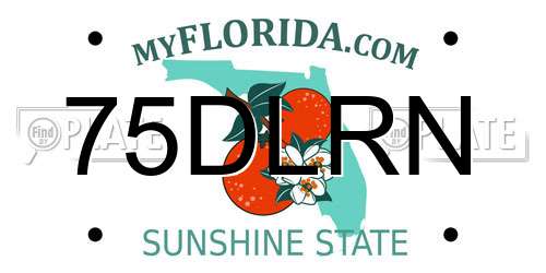 75DLRN Florida License Plate