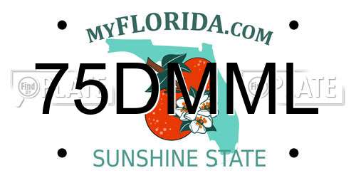 75DMML Florida License Plate