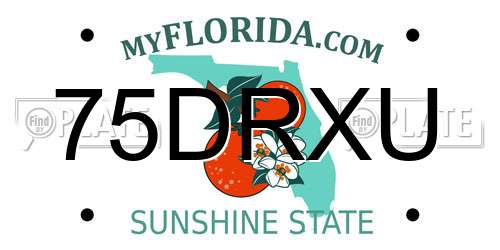 75DRXU Florida License Plate