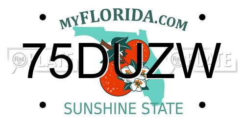 75DUZW Florida License Plate