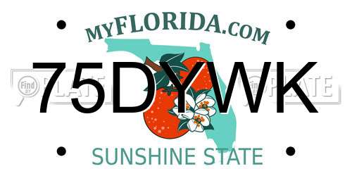 75DYWK Florida License Plate