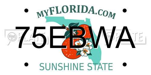 75EBWA Florida License Plate
