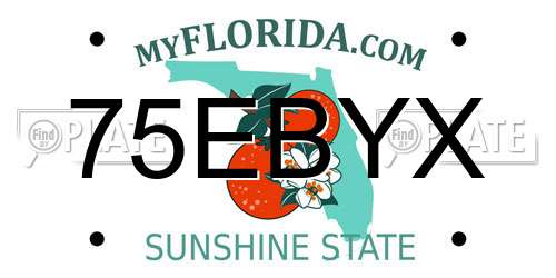 75EBYX Florida License Plate