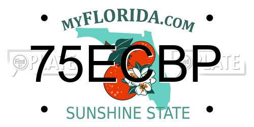 75ECBP Florida License Plate