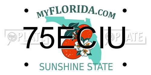 75ECIU Florida License Plate
