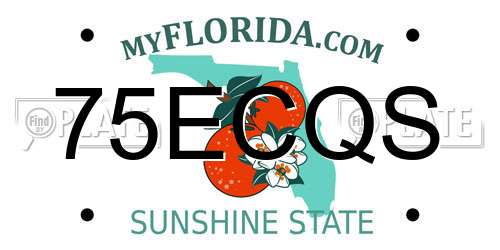 75ECQS Florida License Plate