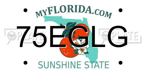 75EGLG Florida License Plate