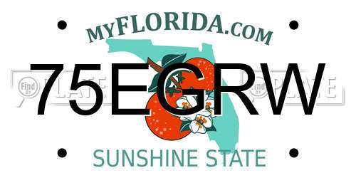 75EGRW Florida License Plate