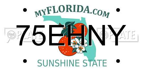 75EHNY Florida License Plate