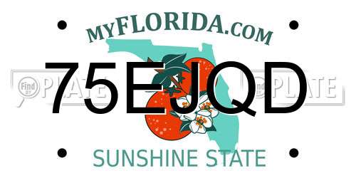 75EJQD Florida License Plate
