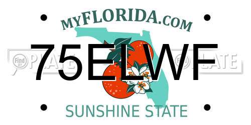 75ELWF Florida License Plate