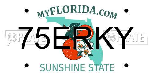 75ERKY Florida License Plate