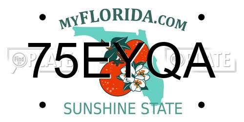 75EYQA Florida License Plate