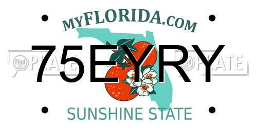 75EYRY Florida License Plate