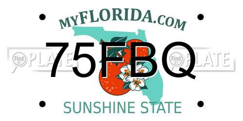 75FBQ Florida License Plate