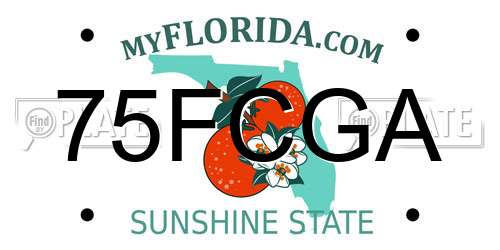 75FCGA Florida License Plate