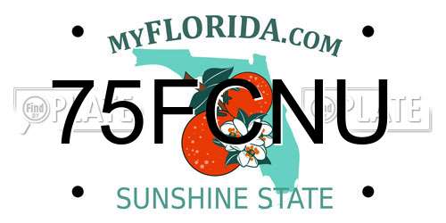 75FCNU Florida License Plate