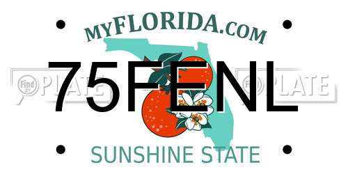 75FENL Florida License Plate