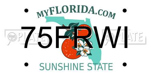 75FRWI Florida License Plate