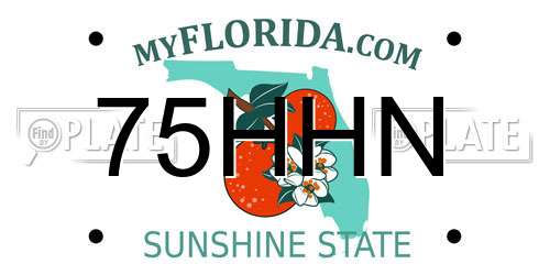 75HHN Florida License Plate