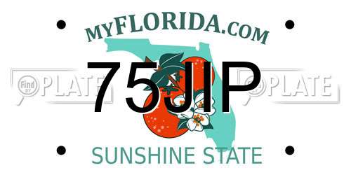 75JIP Florida License Plate