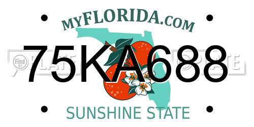 75KA688 Florida License Plate
