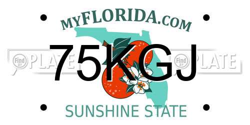 75KGJ Florida License Plate