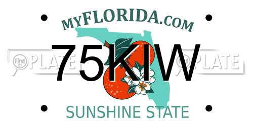 75KIW Florida License Plate