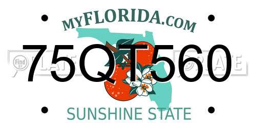 75QT560 Florida License Plate