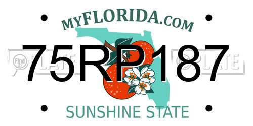 75RP187 Florida License Plate