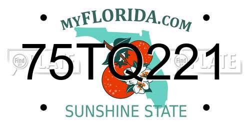 75TQ221 Florida License Plate