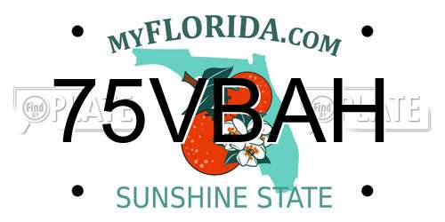 75VBAH Florida License Plate