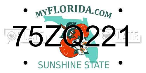 75ZQ221 Florida License Plate